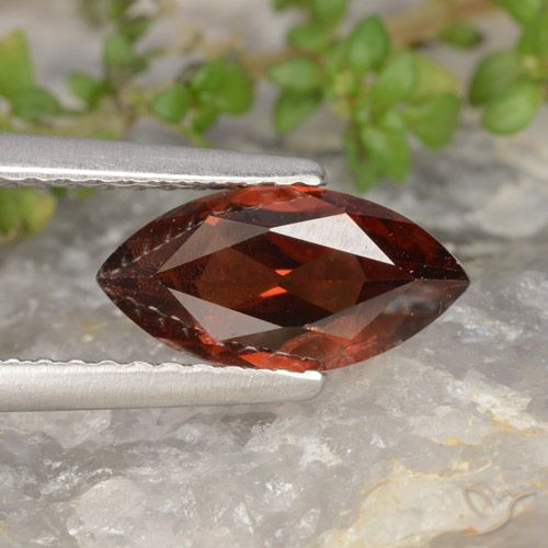 1.17ct Naturale Rosso scarlatto profondo Granato Piropo, Taglio marquise, VS
