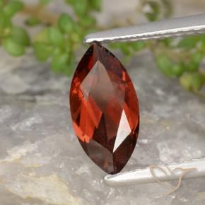 Granato Piropo Rosso scarlatto profondo naturale da 1.17 ct, Taglio marquise, VS