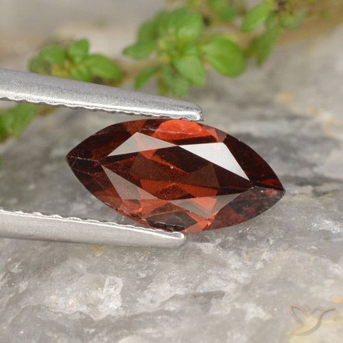 1.21ct Naturale Rosso scuro Granato Piropo, Taglio marquise, VVS-VS