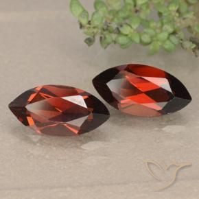 Gemme di Granato Piropo Rosso scuro naturale da 2.57 ct, Taglio marquise, VVS-VS