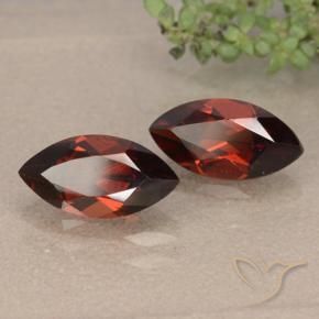 Gemme di Granato Piropo Rosso scuro naturale da 2.65 ct, Taglio marquise, VVS-VS