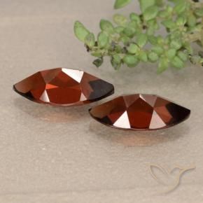 Gemme di Granato Piropo Rosso scuro naturale da 2.65 ct, Taglio marquise, VVS-VS