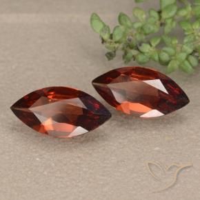 Gemme di Granato Piropo Rosso scarlatto naturale da 1.72 ct, Taglio marquise, VVS-VS