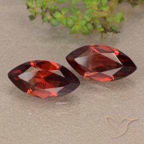 Gemme di Granato Piropo Rosso scuro naturale da 2.50 ct, Taglio marquise, VS