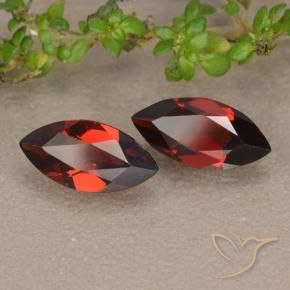 Gemme di Granato Piropo Rosso scuro naturale da 2.12 ct, Taglio marquise, VVS-VS