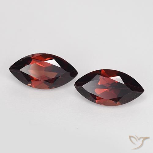 Gemme di Granato Piropo Rosso scuro naturale da 2.74 ct, Taglio marquise, VVS-VS