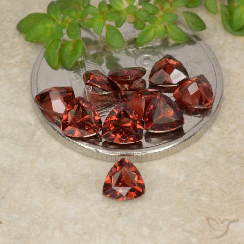 Gemme di Granato Piropo Rosso scarlatto profondo naturale da 3.16 ct, Taglio trillion, VS