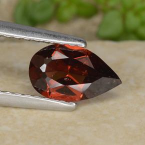 Granato piropo naturale rosso da 0,87 ct, taglio a pera, VS