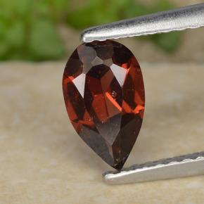 Granato piropo naturale rosso da 0,87 ct, taglio a pera, VS