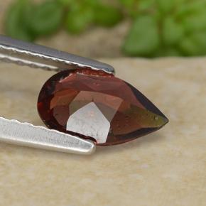 Granato piropo naturale rosso da 0,87 ct, taglio a pera, VS
