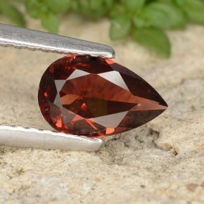 Granato Piropo Rosso Merlot naturale da 0.87 ct, Forma a pera, VVS-VS