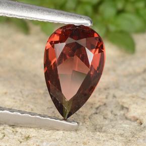 Granato Piropo Rosso Merlot naturale da 0.87 ct, Forma a pera, VVS-VS