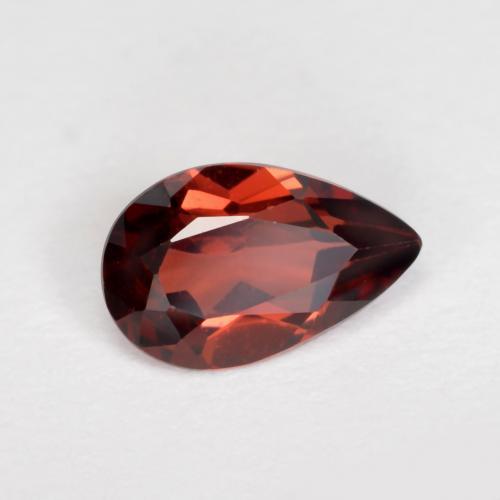 Granato Piropo Rosso medio naturale da 0.90 ct, Forma a pera, VVS-VS