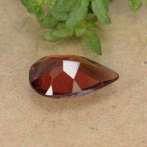 Granato piropo naturale rosso da 0,86 ct, taglio a pera, VVS-VS