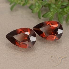 Gemme di Granato Piropo Rosso Merlot naturale da 1.98 ct, Forma a pera, VVS-VS