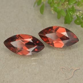Gemme di Granato Piropo Rosso bacca intenso naturale da 2.26 ct, Taglio marquise, VVS-VS