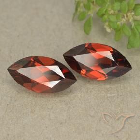 Gemme di Granato Piropo Rosso scuro naturale da 2.56 ct, Taglio marquise, VVS-VS