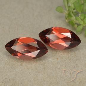 Gemme di Granato Piropo Rosso medio naturale da 2.57 ct, Taglio marquise, VVS-VS