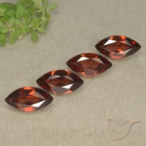 Gemme di Granato Piropo Rosso Merlot naturale da 4.37 ct, Taglio marquise, VVS-VS