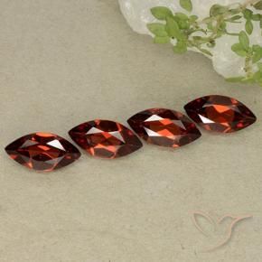 Gemme di Granato Piropo Rosso scuro naturale da 4.05 ct, Taglio marquise, VVS-VS