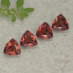 Gemme di Granato Piropo Rosso medio-scuro naturale da 3.25 ct, Taglio trillion, VVS-VS
