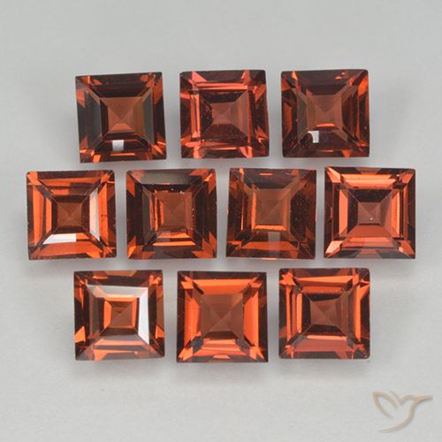 Gemme di Granato Piropo Rosso medio naturale da 3.84 ct, Quadrato, VVS-VS