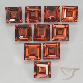 Gemme di Granato Piropo Rosso medio naturale da 3.84 ct, Quadrato, VVS-VS