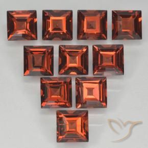 Gemme di Granato Piropo Rosso scuro naturale da 4.45 ct, Quadrato, VVS-VS