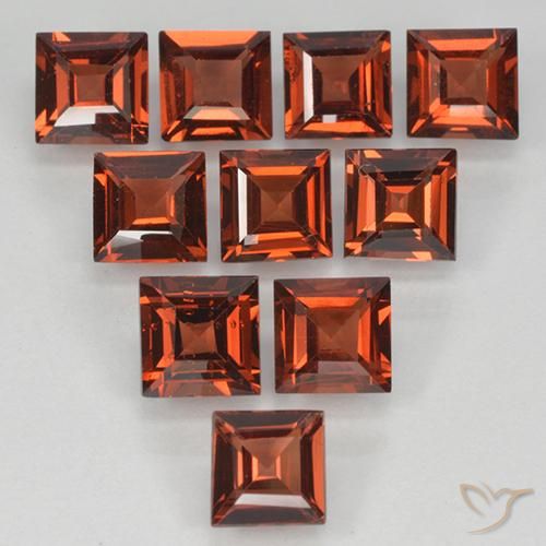 Gemme di Granato Piropo Sangria rossa naturale da 3.94 ct, Quadrato, VVS-VS