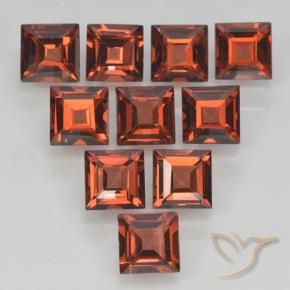 Gemme di Granato Piropo Sangria rossa naturale da 4.18 ct, Quadrato, VVS-VS