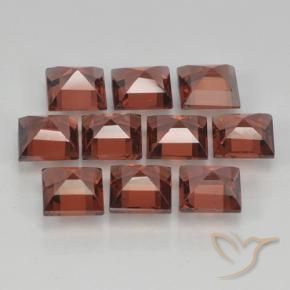 Gemme di Granato Piropo Sangria rossa naturale da 4.28 ct, Quadrato, VVS-VS