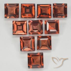 Gemme di Granato Piropo Rosso scuro naturale da 3.84 ct, Quadrato, VVS-VS