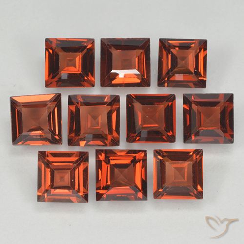 3.84ctw Naturale Rosso medio Granato Piropo, Quadrato, VVS-VS