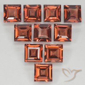 Gemme di Granato Piropo Rosso brillante naturale da 4.07 ct, Quadrato, VVS-VS