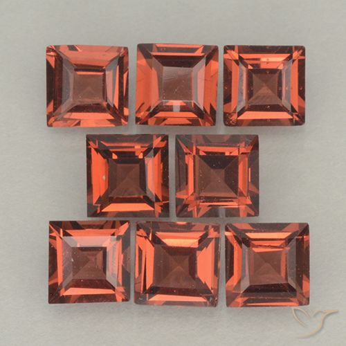 3.28ctw Naturale Rosso medio Granato Piropo, Quadrato, VVS-VS