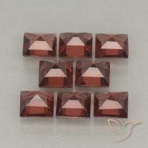 Gemme di Granato Piropo Rosso medio naturale da 3.28 ct, Quadrato, VVS-VS