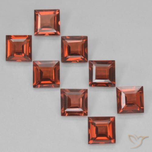 3.50ctw Naturale Rosso scarlatto Granato Piropo, Quadrato, VVS-VS