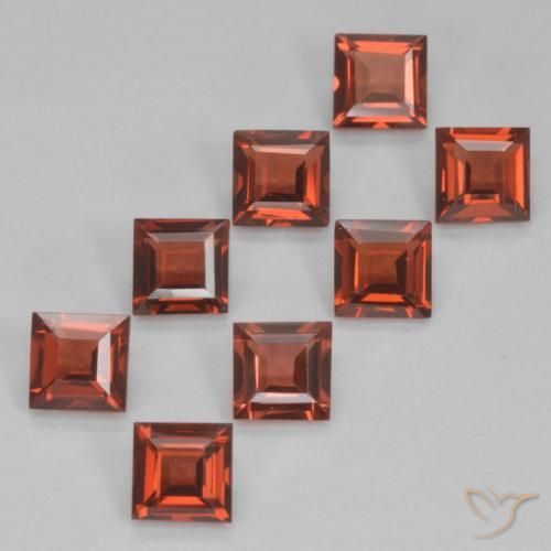 Gemme di Granato Piropo Rosso scarlatto naturale da 3.50 ct, Quadrato, VVS-VS