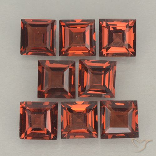3.52ctw Naturale Rosso scarlatto Granato Piropo, Quadrato, VVS-VS