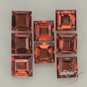 Gemme di Granato Piropo Rosso scarlatto naturale da 3.52 ct, Quadrato, VVS-VS