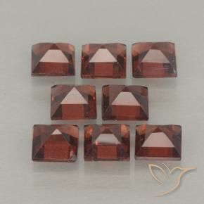 Gemme di Granato Piropo Rosso scarlatto naturale da 3.67 ct, Quadrato, VVS-VS
