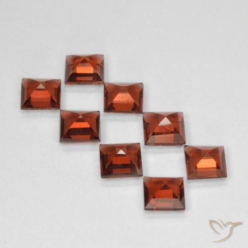 Gemme di Granato Piropo Rosso scuro naturale da 3.22 ct, Quadrato, VVS-VS
