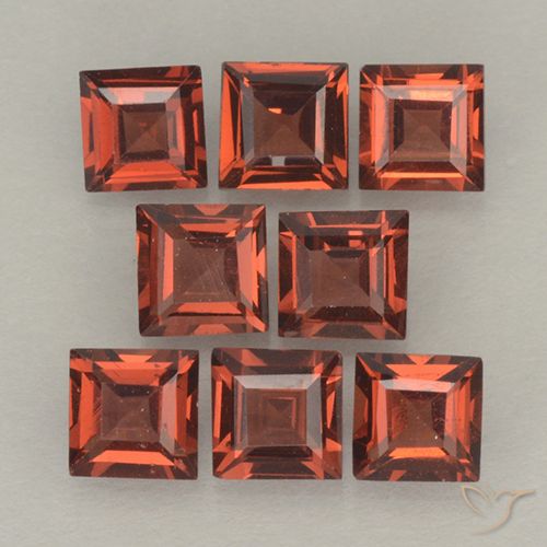 3.22ctw Naturale Rosso scarlatto Granato Piropo, Quadrato, VVS-VS