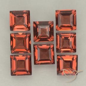 Gemme di Granato Piropo Rosso medio naturale da 3.42 ct, Quadrato, VVS-VS