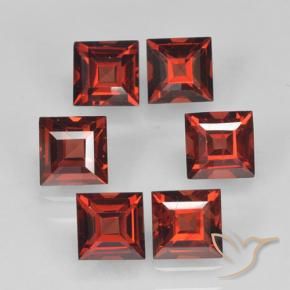 Gemme di Granato Piropo Rosso scuro naturale da 2.83 ct, Quadrato, VVS-VS