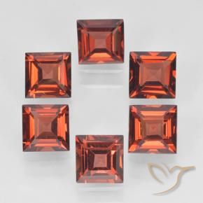 Gemme di Granato Piropo Rosso brillante naturale da 2.54 ct, Quadrato, VVS-VS