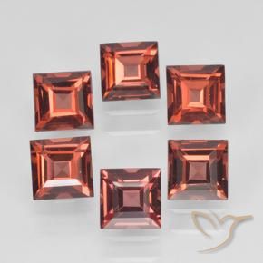 Gemme di Granato Piropo Rosso scarlatto naturale da 2.63 ct, Quadrato, VVS-VS