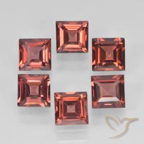 Gemme di Granato Piropo Rosso scarlatto naturale da 2.62 ct, Quadrato, VVS-VS