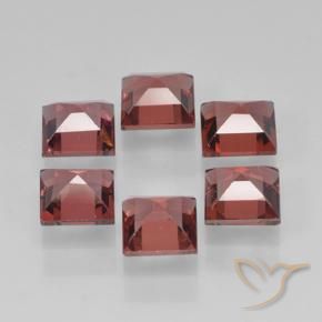 Gemme di Granato Piropo Rosso scarlatto naturale da 2.62 ct, Quadrato, VVS-VS