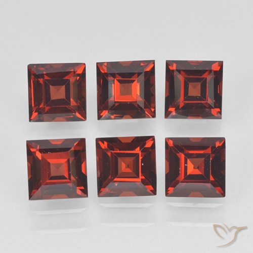 2.96ctw Naturale Rosso medio Granato Piropo, Quadrato, VVS-VS